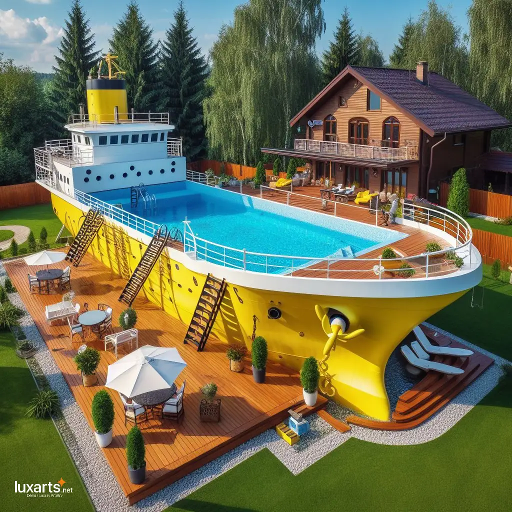 Set Sail for Adventure with a Ship-Shaped Pool: A Fun and Functional Addition to Your Home cago ship pool 8