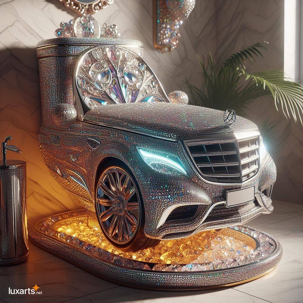Elevate Your Bathroom with a Crystal and Diamond-Encrusted Mercedes Toilet crystal and diamond encrusted mercedes toilet 2
