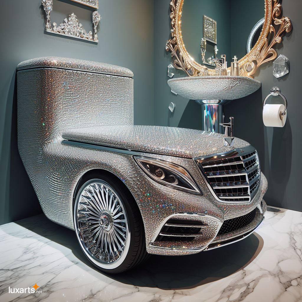 Elevate Your Bathroom with a Crystal and Diamond-Encrusted Mercedes Toilet crystal and diamond encrusted mercedes toilet 3