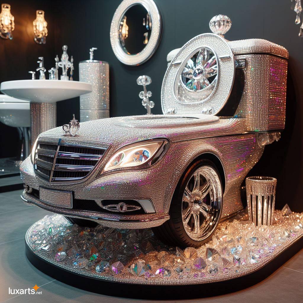 Elevate Your Bathroom with a Crystal and Diamond-Encrusted Mercedes Toilet crystal and diamond encrusted mercedes toilet 8
