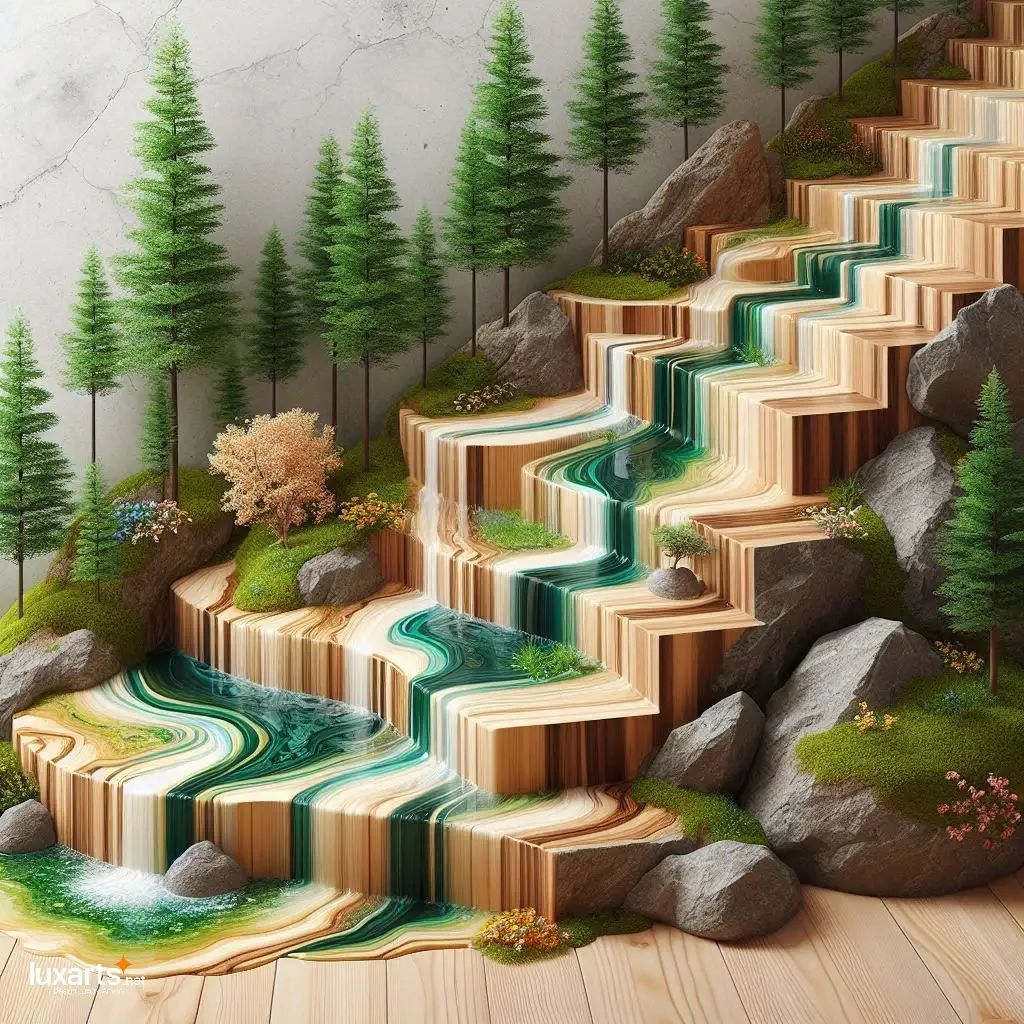 Epoxy Nature Staircase: Elevate Your Home with Natural Elegance epoxy nature staircase 2