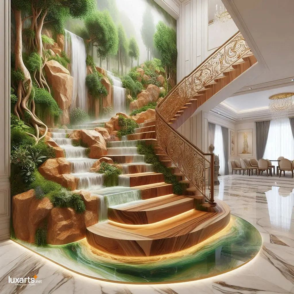 Epoxy Nature Staircase: Elevate Your Home with Natural Elegance epoxy nature staircase 4