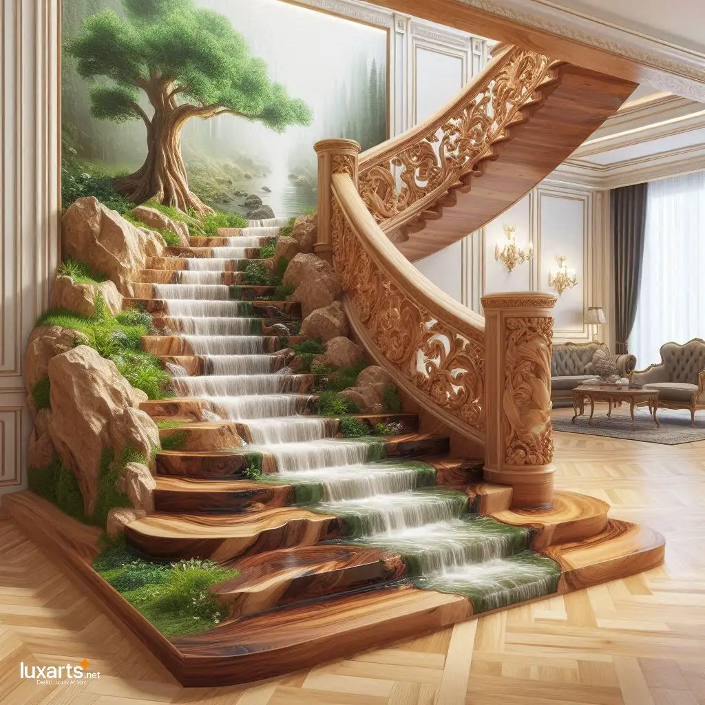 Epoxy Nature Staircase: Elevate Your Home with Natural Elegance epoxy nature staircase 8