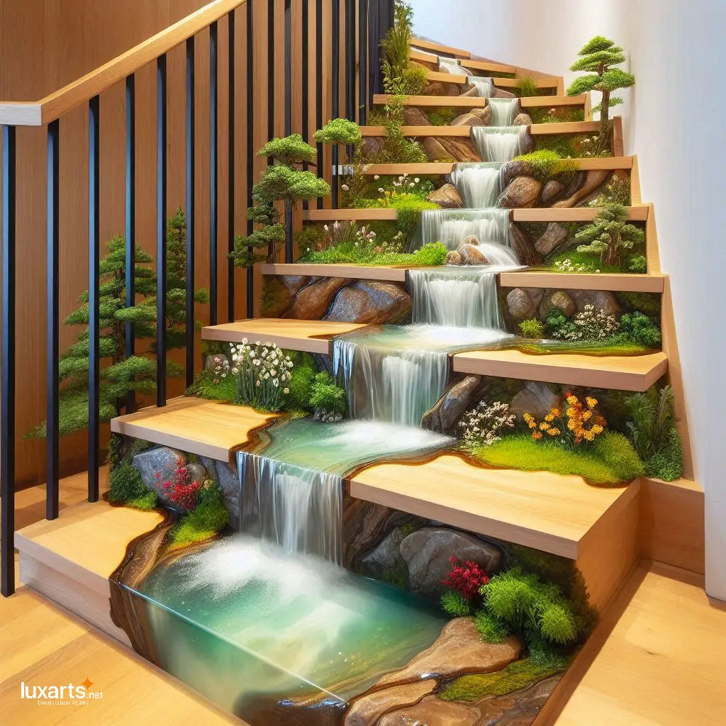 Epoxy Nature Staircase: Elevate Your Home with Natural Elegance epoxy nature staircase 9