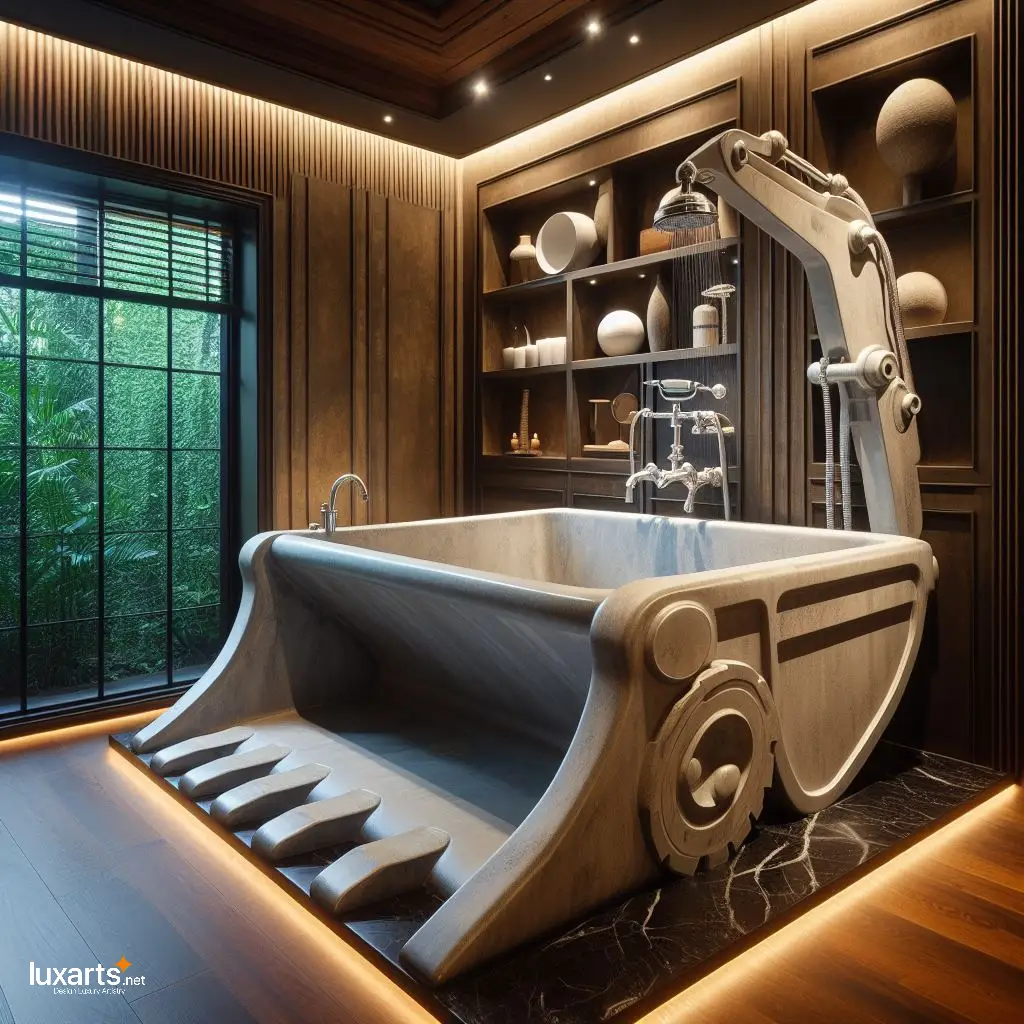 Elevate Your Bathroom Décor with an Excavator Bucket Bathtub excavator bucket bathtub 8
