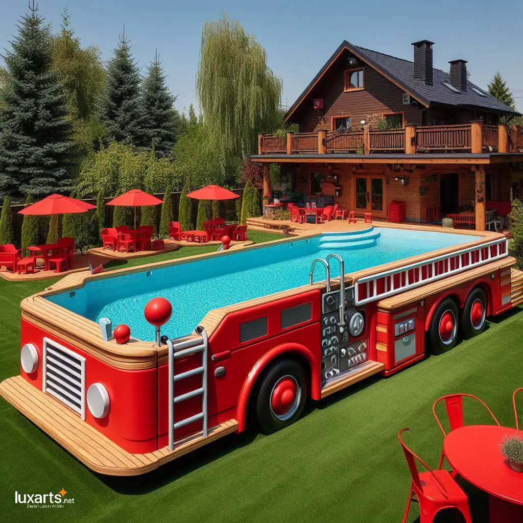 Dive into Fun with Our Giant Firetruck Shaped Pool: The Ultimate Summer Adventure firetruck shaped pool 3