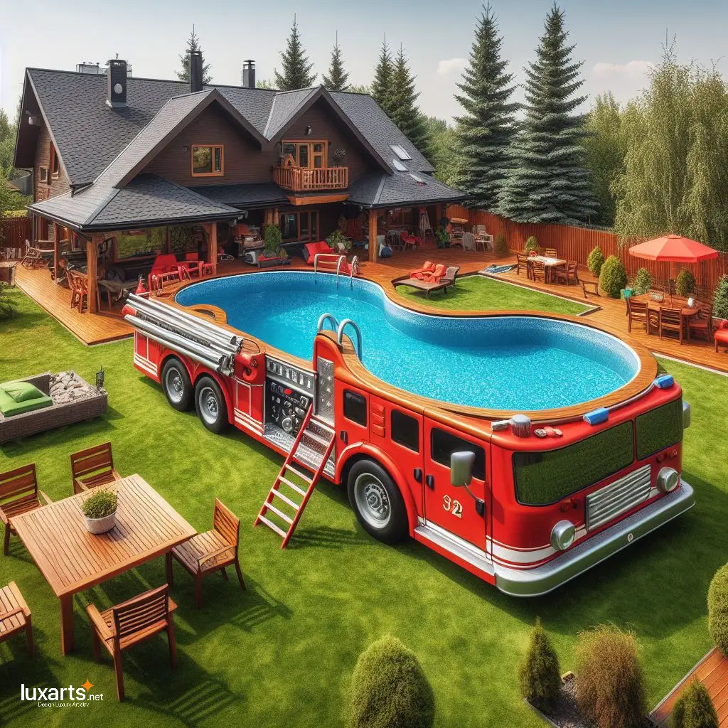 Dive into Fun with Our Giant Firetruck Shaped Pool: The Ultimate Summer Adventure firetruck shaped pool 4