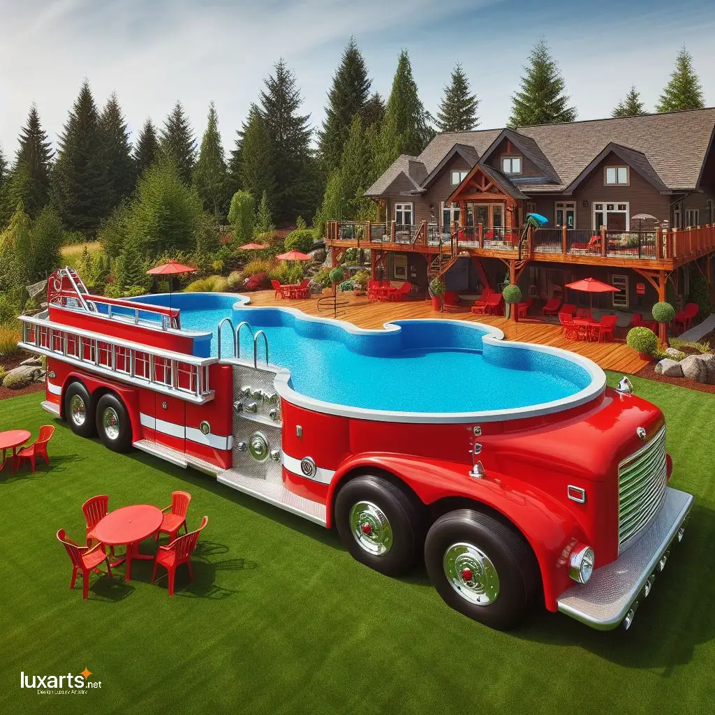 Dive into Fun with Our Giant Firetruck Shaped Pool: The Ultimate Summer Adventure firetruck shaped pool 6