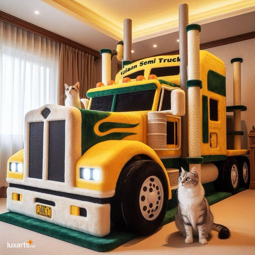 The Ultimate Cat Playground: A Giant Semi Truck Shaped Cat Tree for Feline Adventures giant semi truck cat tree 2