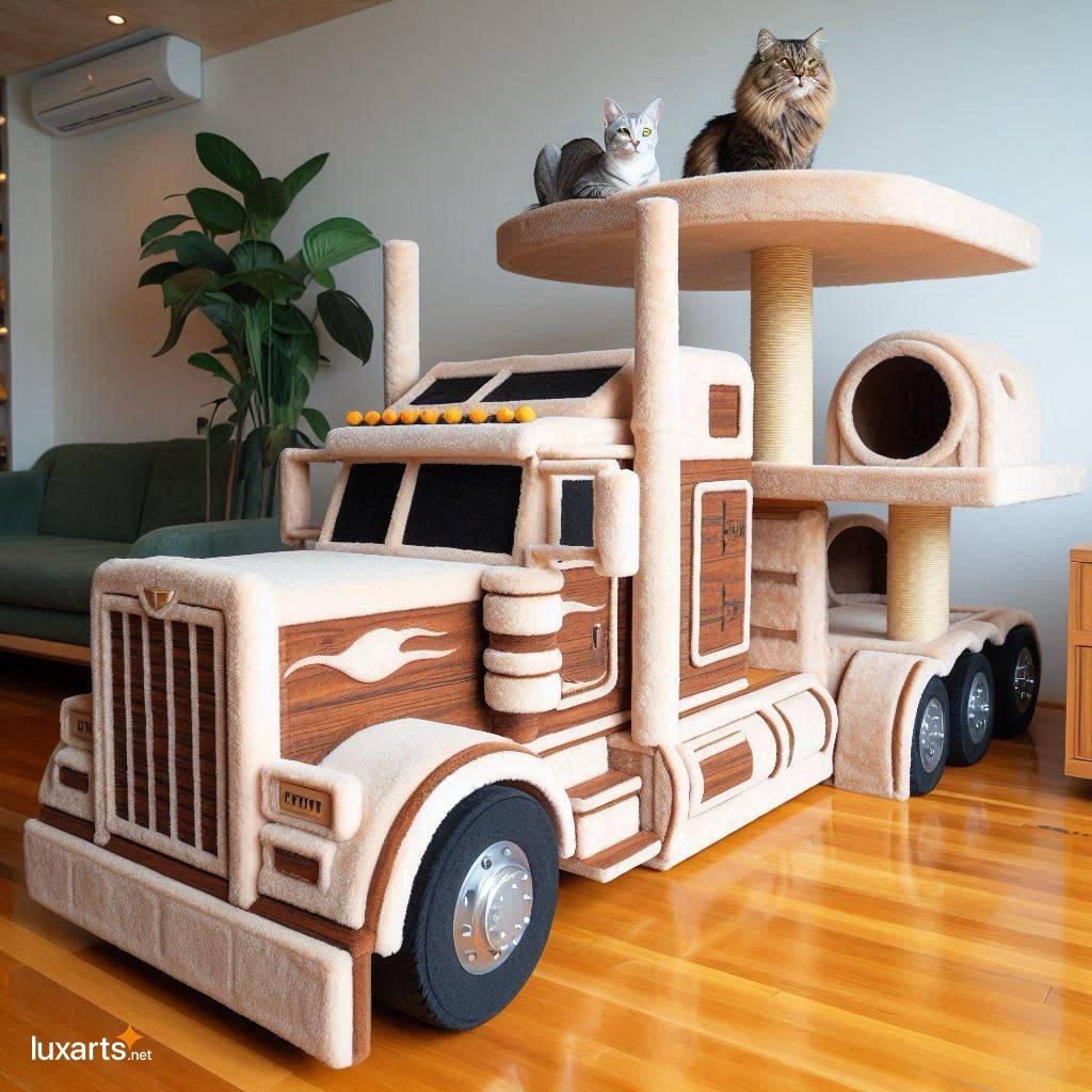 The Ultimate Cat Playground: A Giant Semi Truck Shaped Cat Tree for Feline Adventures giant semi truck cat tree 3