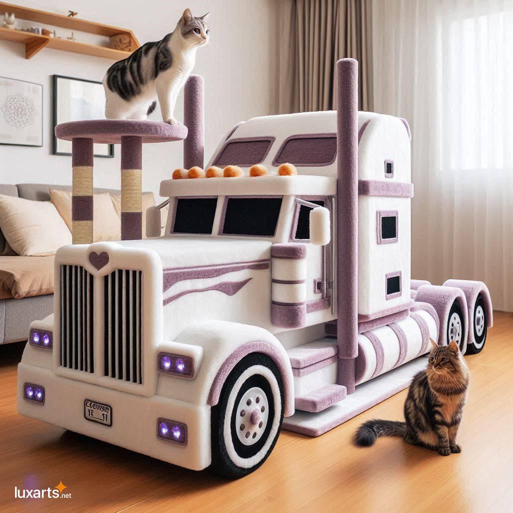 The Ultimate Cat Playground: A Giant Semi Truck Shaped Cat Tree for Feline Adventures giant semi truck cat tree 4