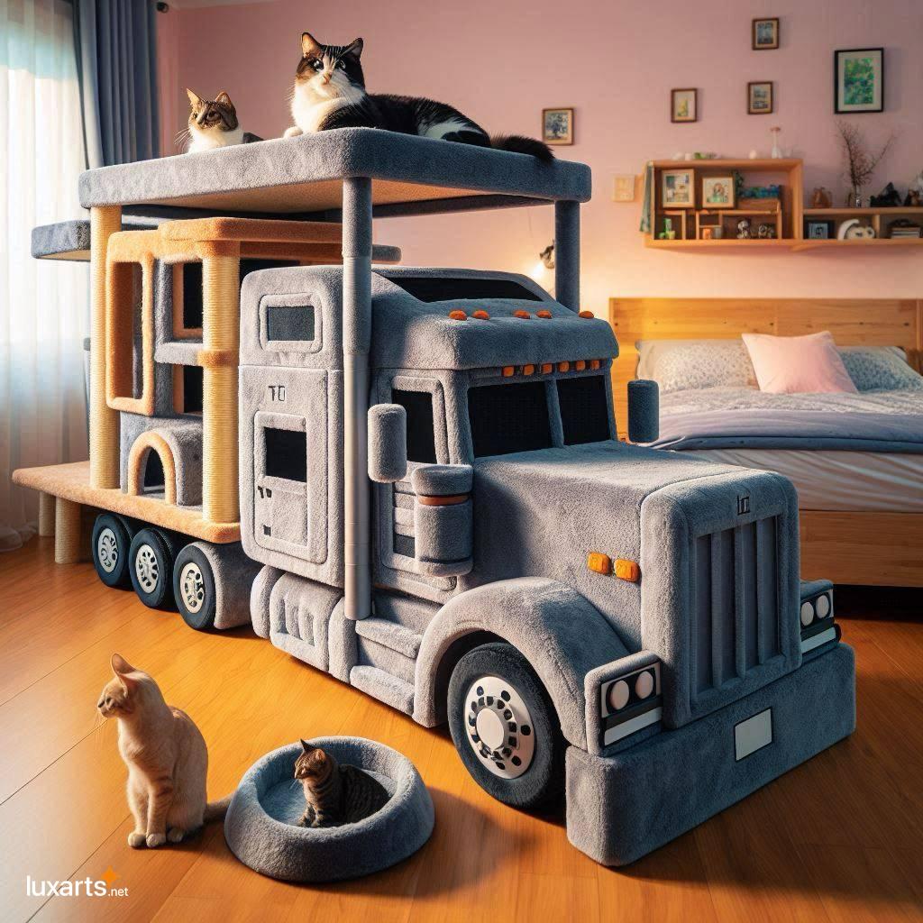 The Ultimate Cat Playground: A Giant Semi Truck Shaped Cat Tree for Feline Adventures giant semi truck cat tree 6