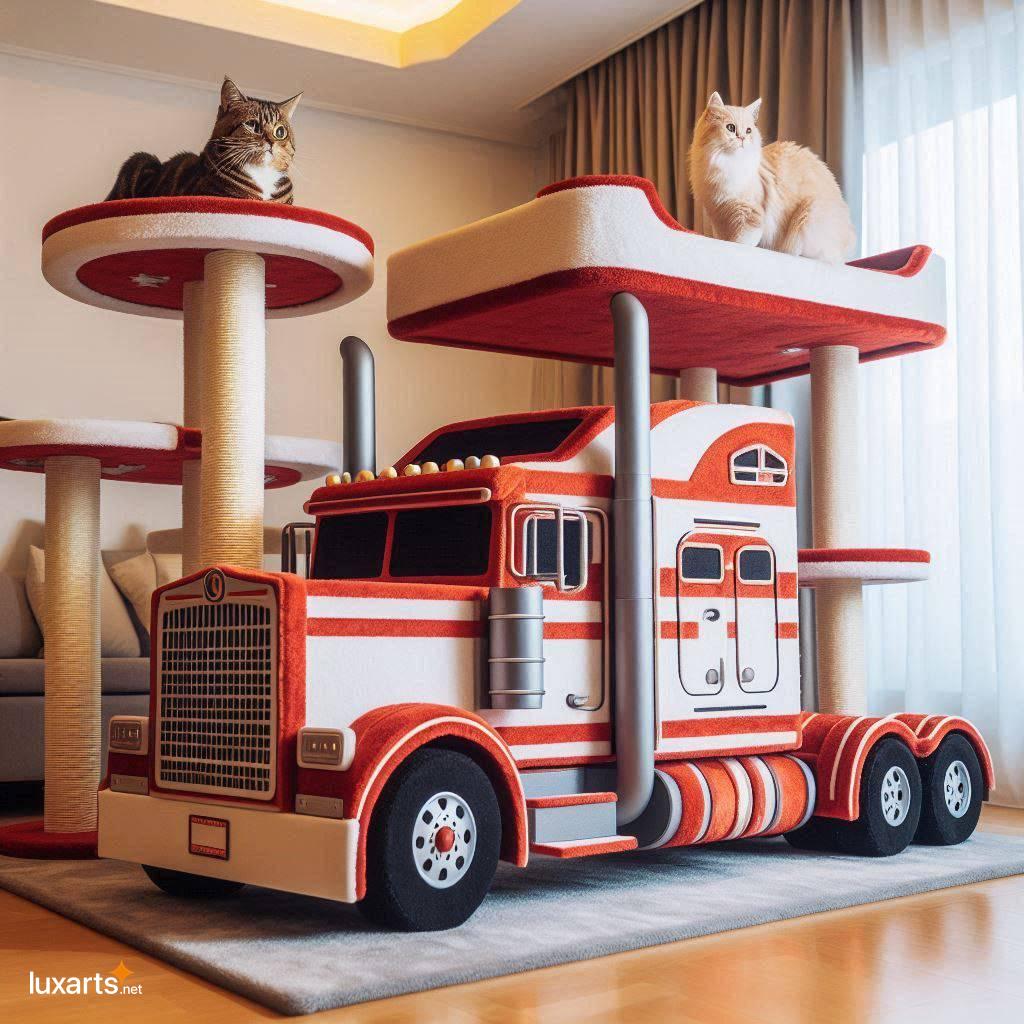 The Ultimate Cat Playground: A Giant Semi Truck Shaped Cat Tree for Feline Adventures giant semi truck cat tree 7