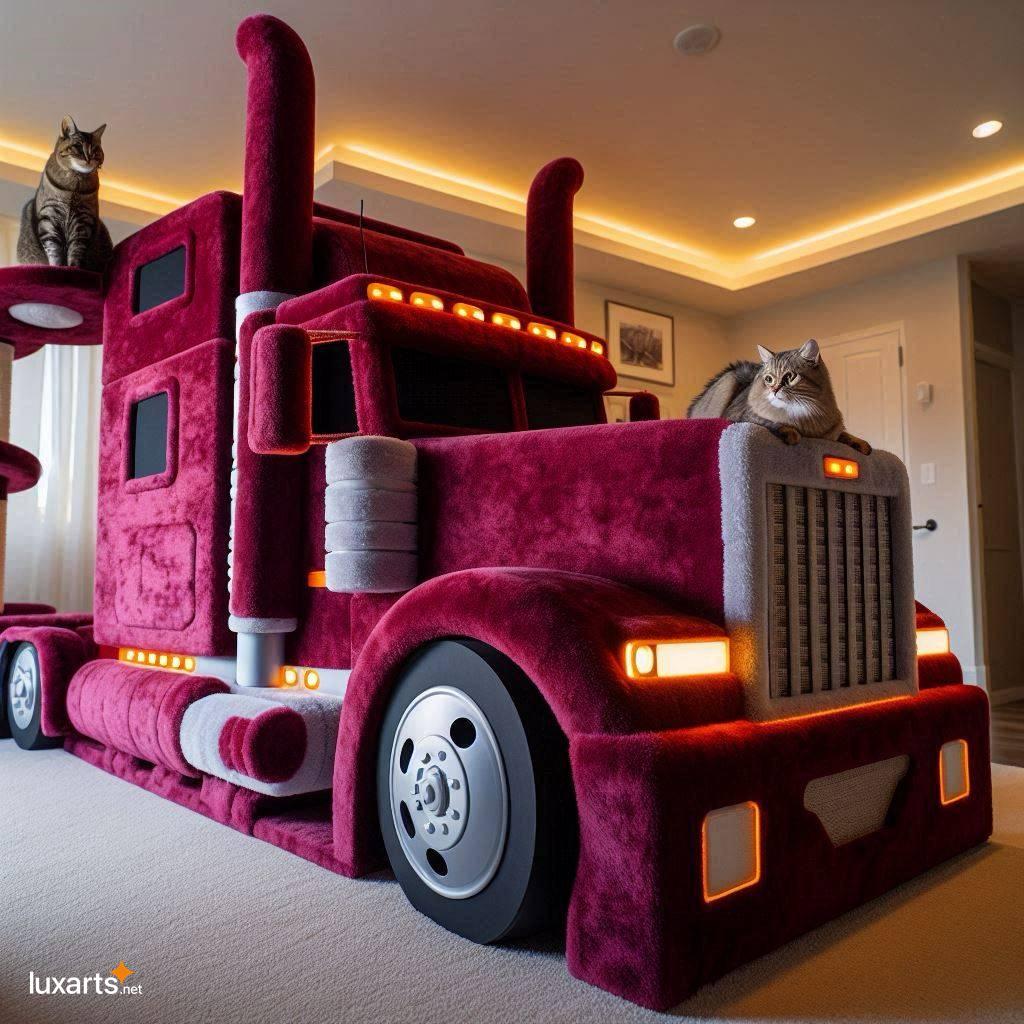 The Ultimate Cat Playground: A Giant Semi Truck Shaped Cat Tree for Feline Adventures giant semi truck cat tree 8