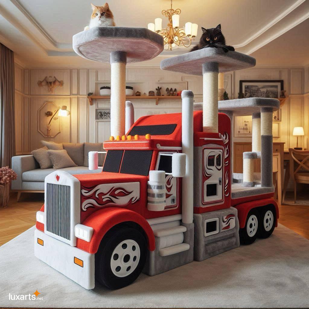 The Ultimate Cat Playground: A Giant Semi Truck Shaped Cat Tree for Feline Adventures giant semi truck cat tree 9