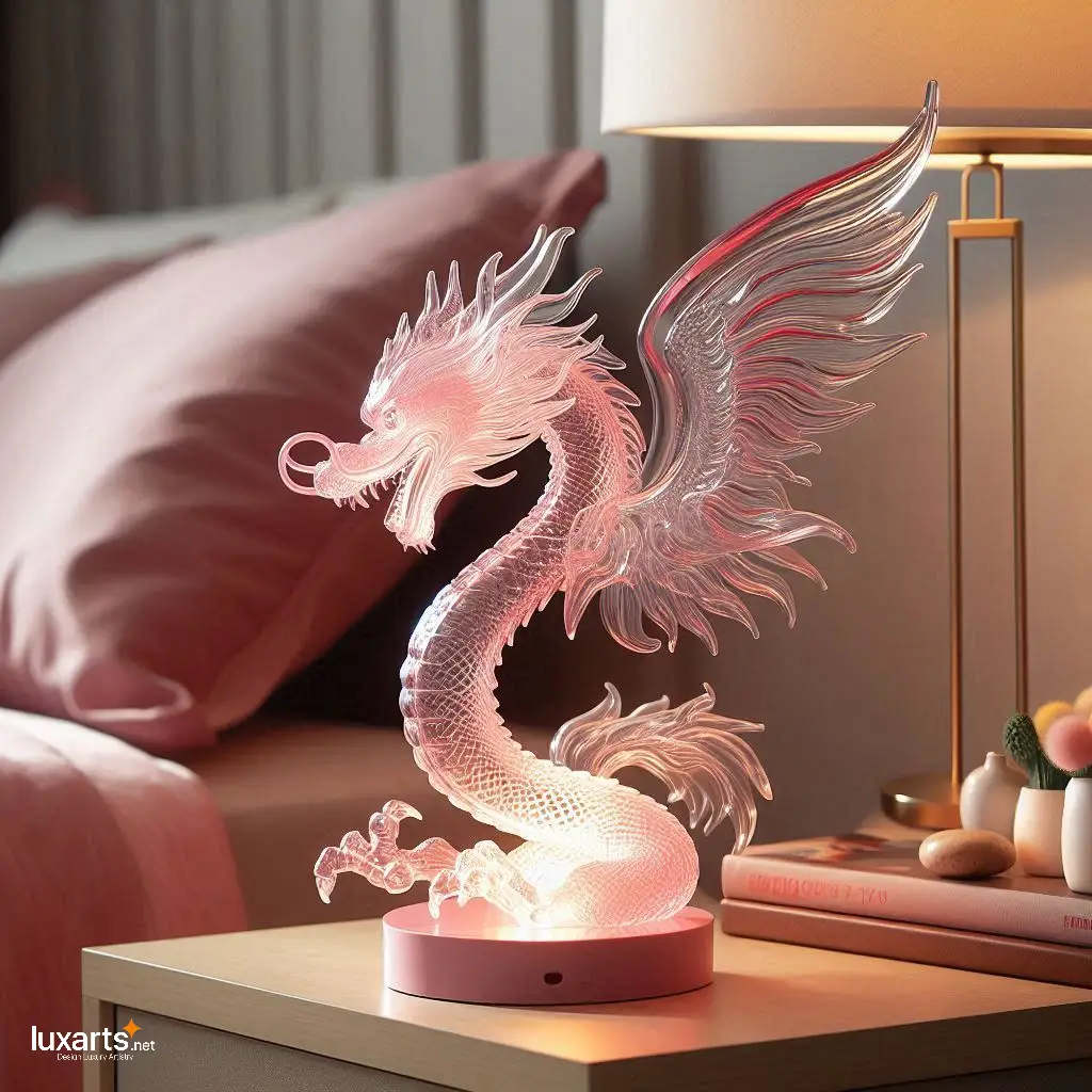Dragon Glass Bedside Lamp: Illuminate Your Nights with Mythical Charm glass dragon bedside lamp 1