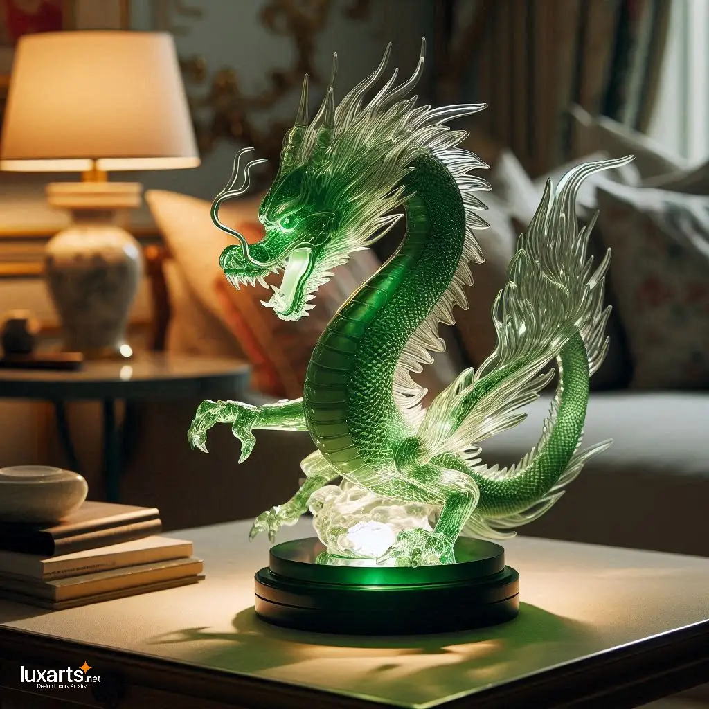 Dragon Glass Bedside Lamp: Illuminate Your Nights with Mythical Charm glass dragon bedside lamp 10