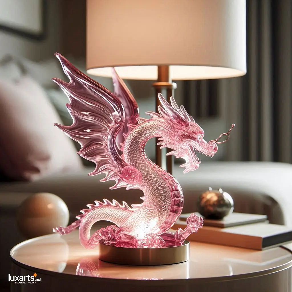 Dragon Glass Bedside Lamp: Illuminate Your Nights with Mythical Charm glass dragon bedside lamp 3