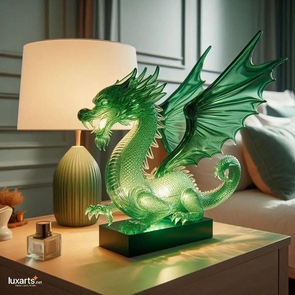Dragon Glass Bedside Lamp: Illuminate Your Nights with Mythical Charm glass dragon bedside lamp 5