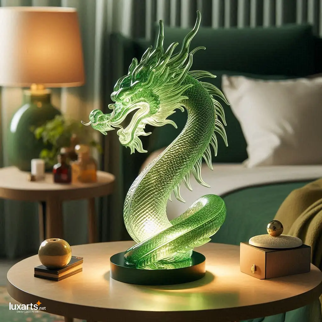 Dragon Glass Bedside Lamp: Illuminate Your Nights with Mythical Charm glass dragon bedside lamp 6