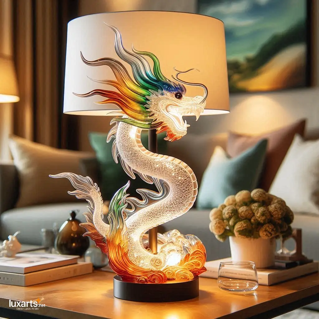 Dragon Glass Bedside Lamp: Illuminate Your Nights with Mythical Charm glass dragon bedside lamp 7