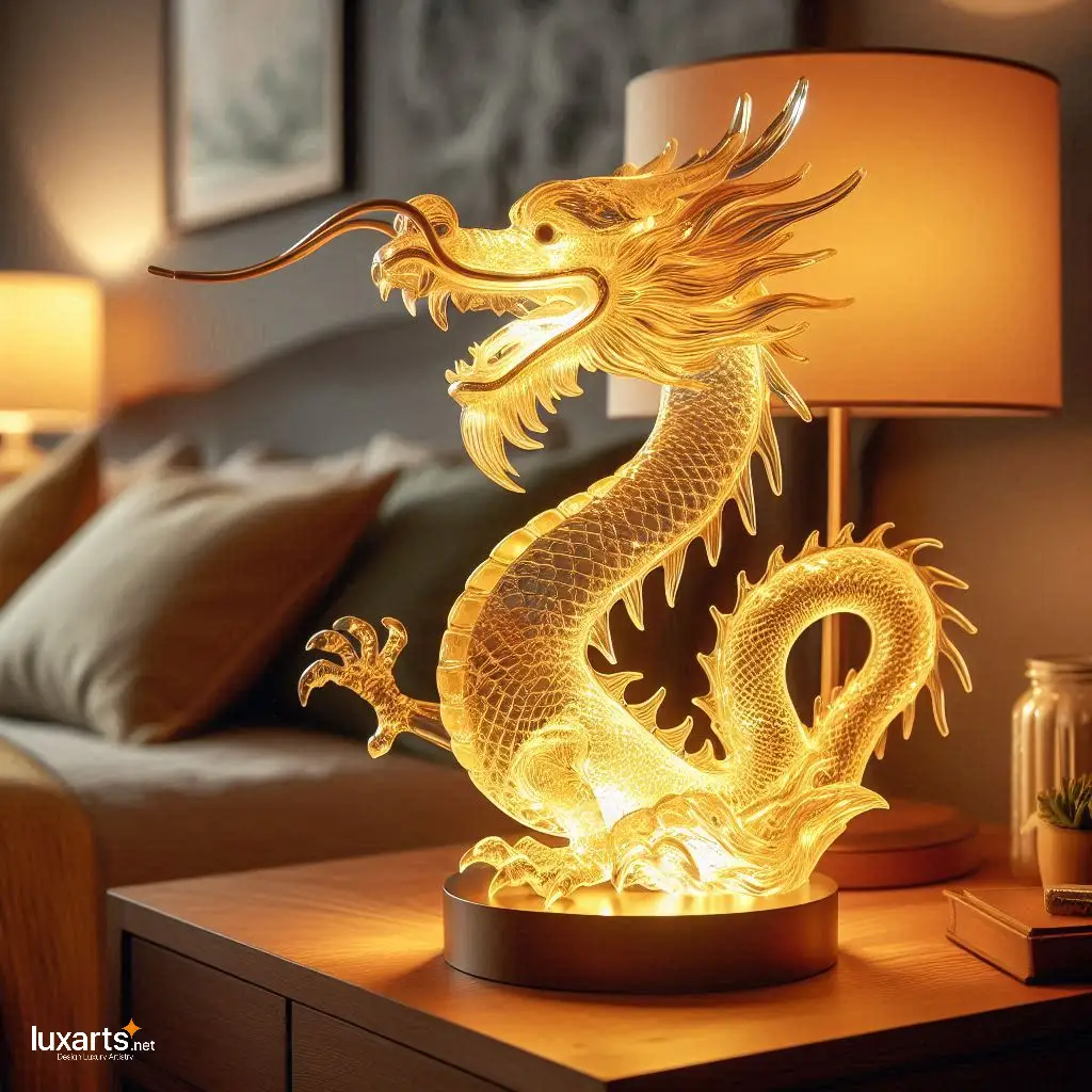 Dragon Glass Bedside Lamp: Illuminate Your Nights with Mythical Charm glass dragon bedside lamp 8