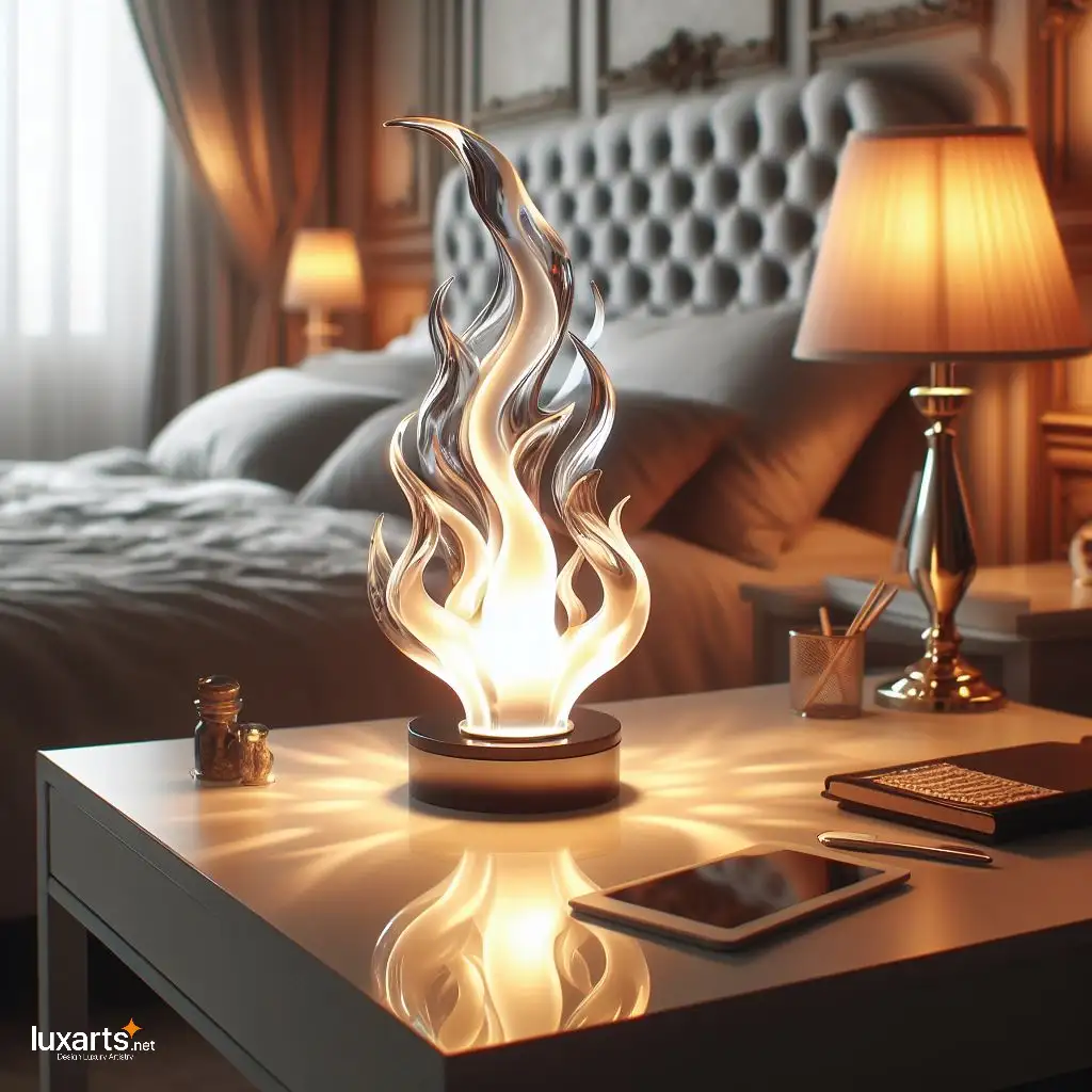 Glass Flames Bedside Lamp: Illuminate Your Nights with Fiery Elegance glass flames bedside lamp 2