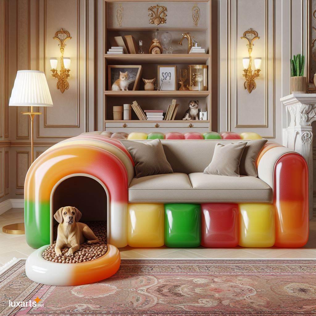 Gummy Candy Sofa with Pet Den: Add a Touch of Whimsy to Your Home gummy candy shaped sofa with a built in pet den 2