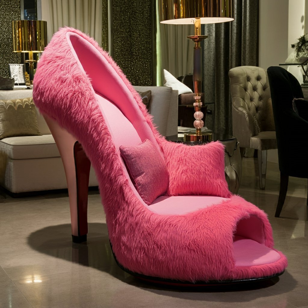 High Heel Shaped Chair: Step into Glamour with Chic Seating image fx a creatively designed chair that resembles a 5