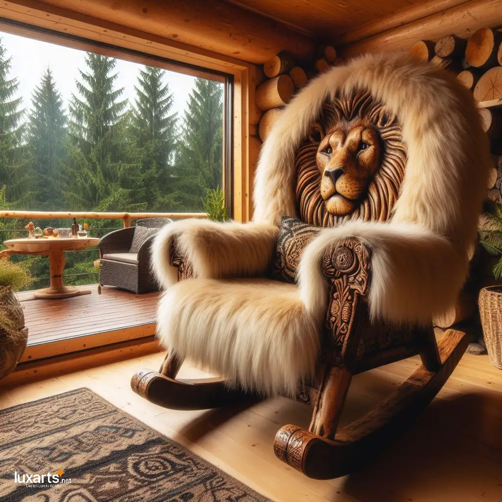 Lion Shaped Rocking Chairs: Roar into Relaxation with Majestic Seating lion shaped rocking chairs 1