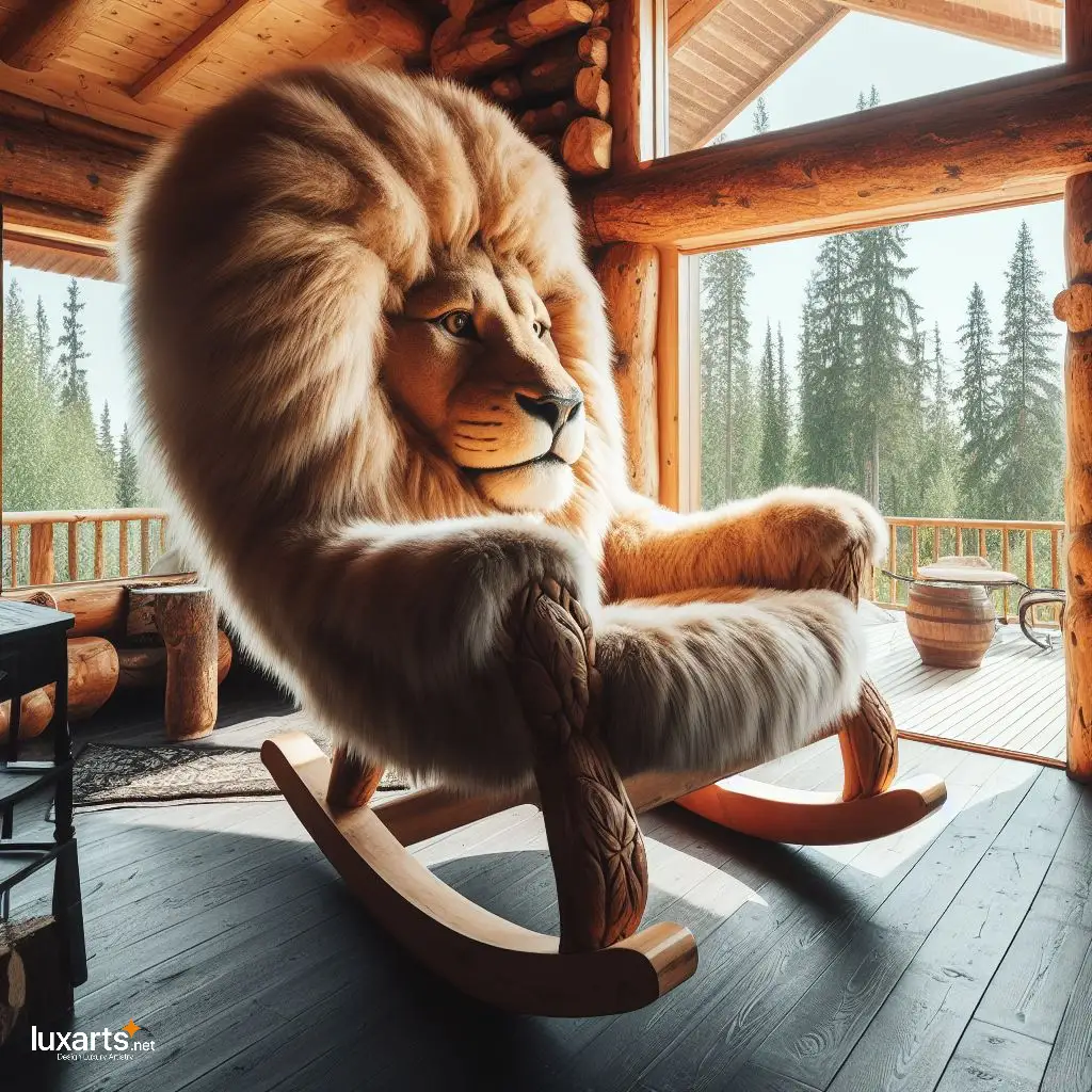 Lion Shaped Rocking Chairs: Roar into Relaxation with Majestic Seating lion shaped rocking chairs 10