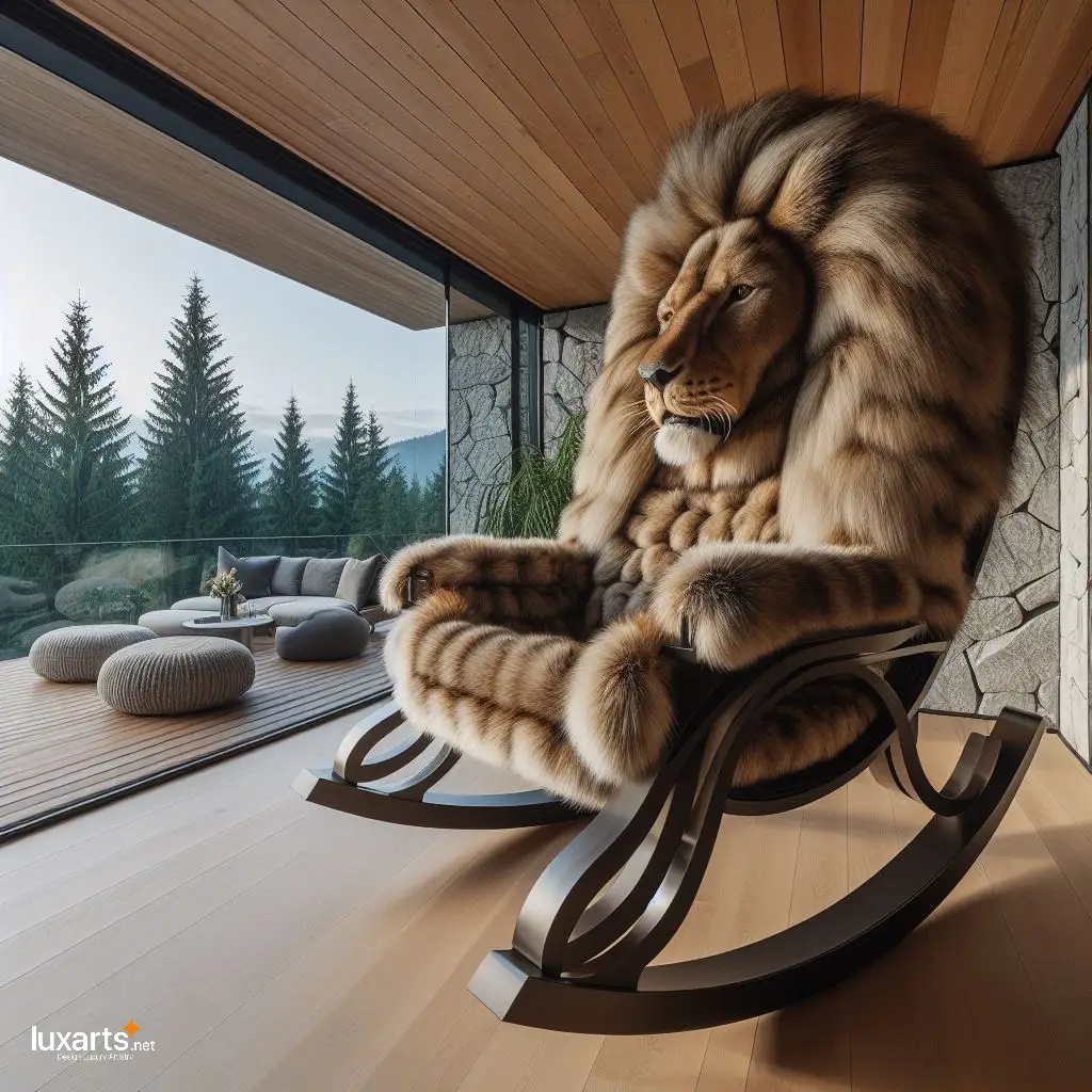 Lion Shaped Rocking Chairs: Roar into Relaxation with Majestic Seating lion shaped rocking chairs 2