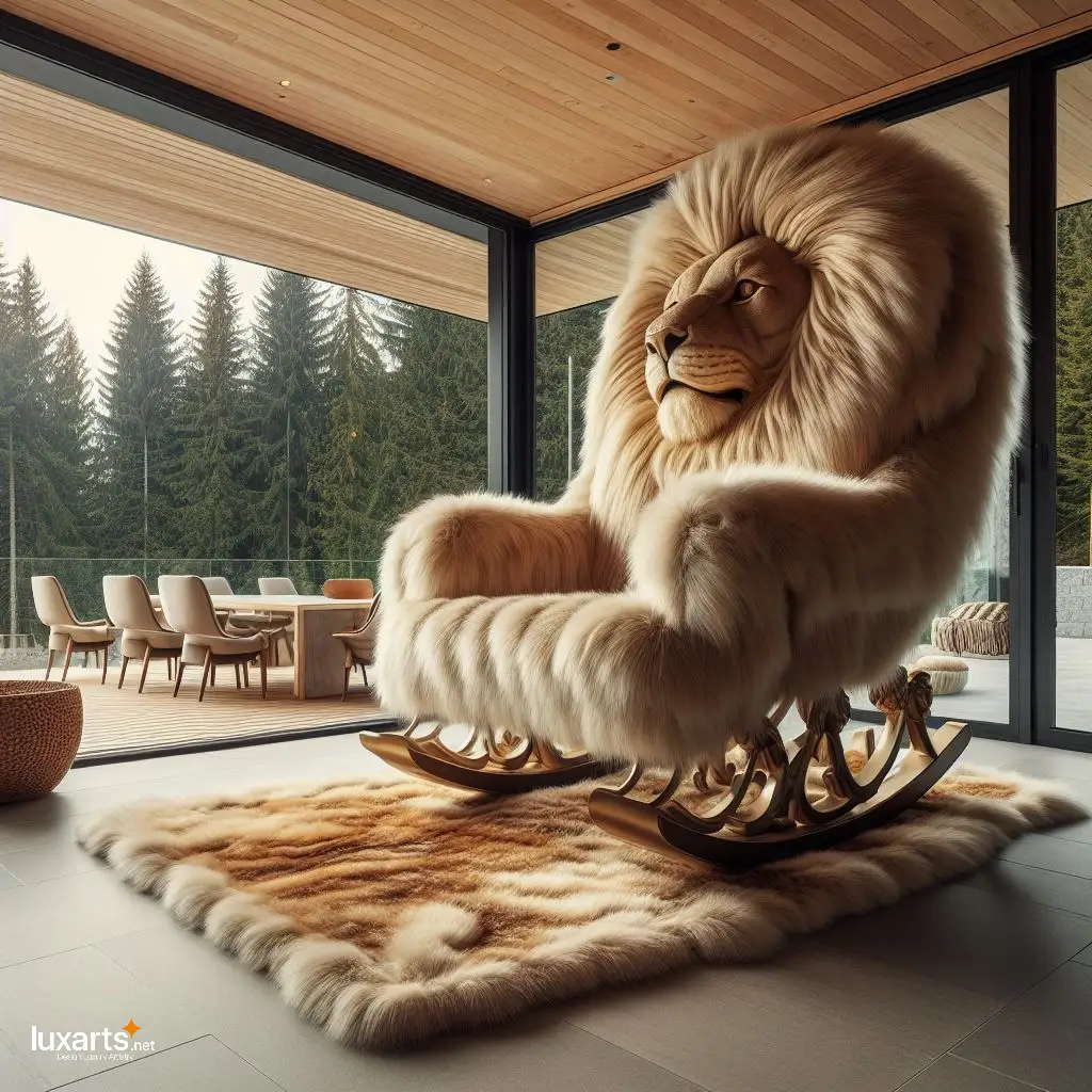 Lion Shaped Rocking Chairs: Roar into Relaxation with Majestic Seating lion shaped rocking chairs 3