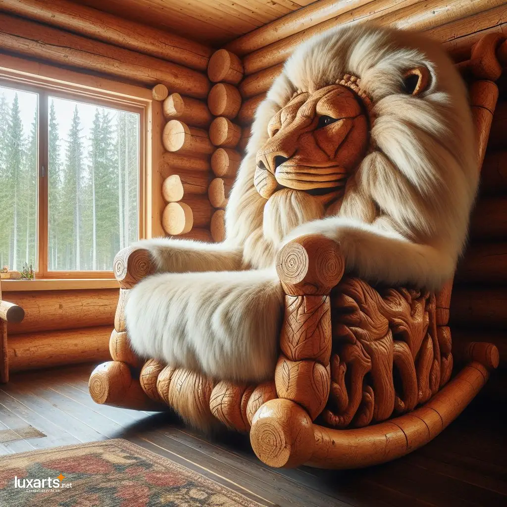 Lion Shaped Rocking Chairs: Roar into Relaxation with Majestic Seating lion shaped rocking chairs 4