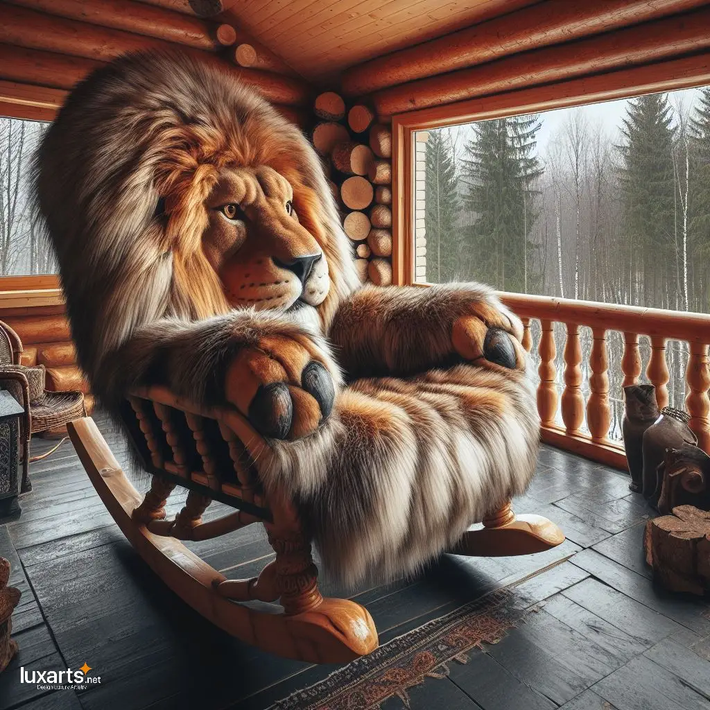 Lion Shaped Rocking Chairs: Roar into Relaxation with Majestic Seating lion shaped rocking chairs 5