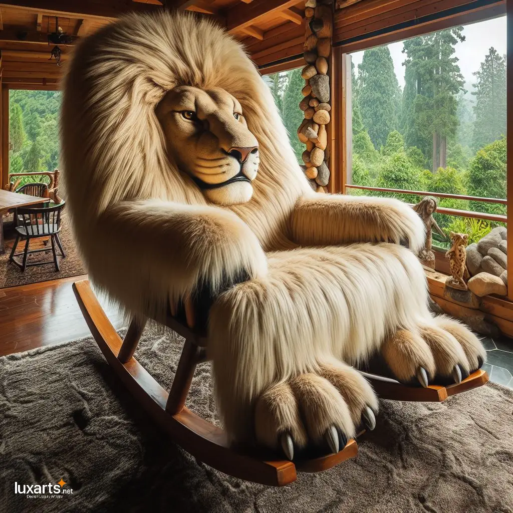 Lion Shaped Rocking Chairs: Roar into Relaxation with Majestic Seating lion shaped rocking chairs 6