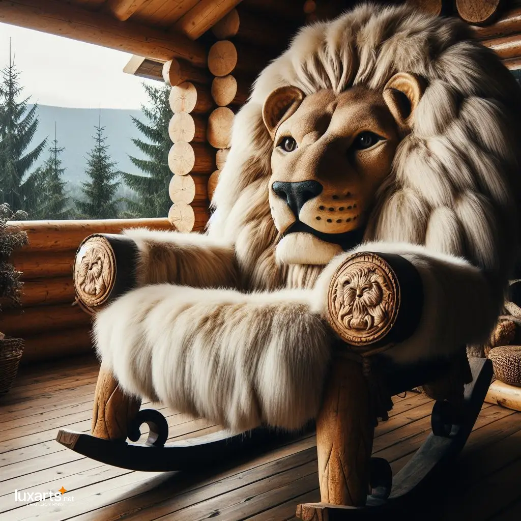 Lion Shaped Rocking Chairs: Roar into Relaxation with Majestic Seating lion shaped rocking chairs 7