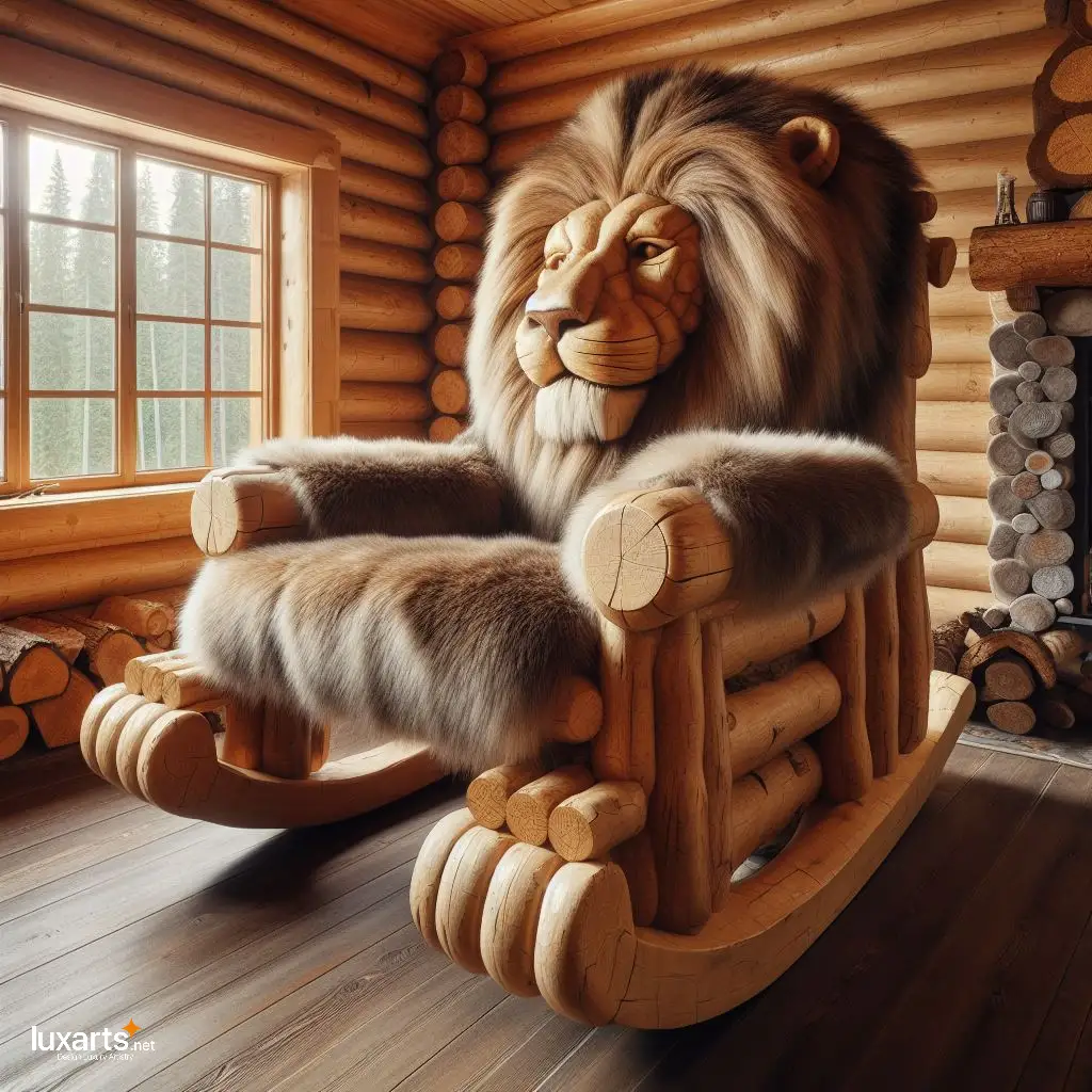 Lion Shaped Rocking Chairs: Roar into Relaxation with Majestic Seating lion shaped rocking chairs 8