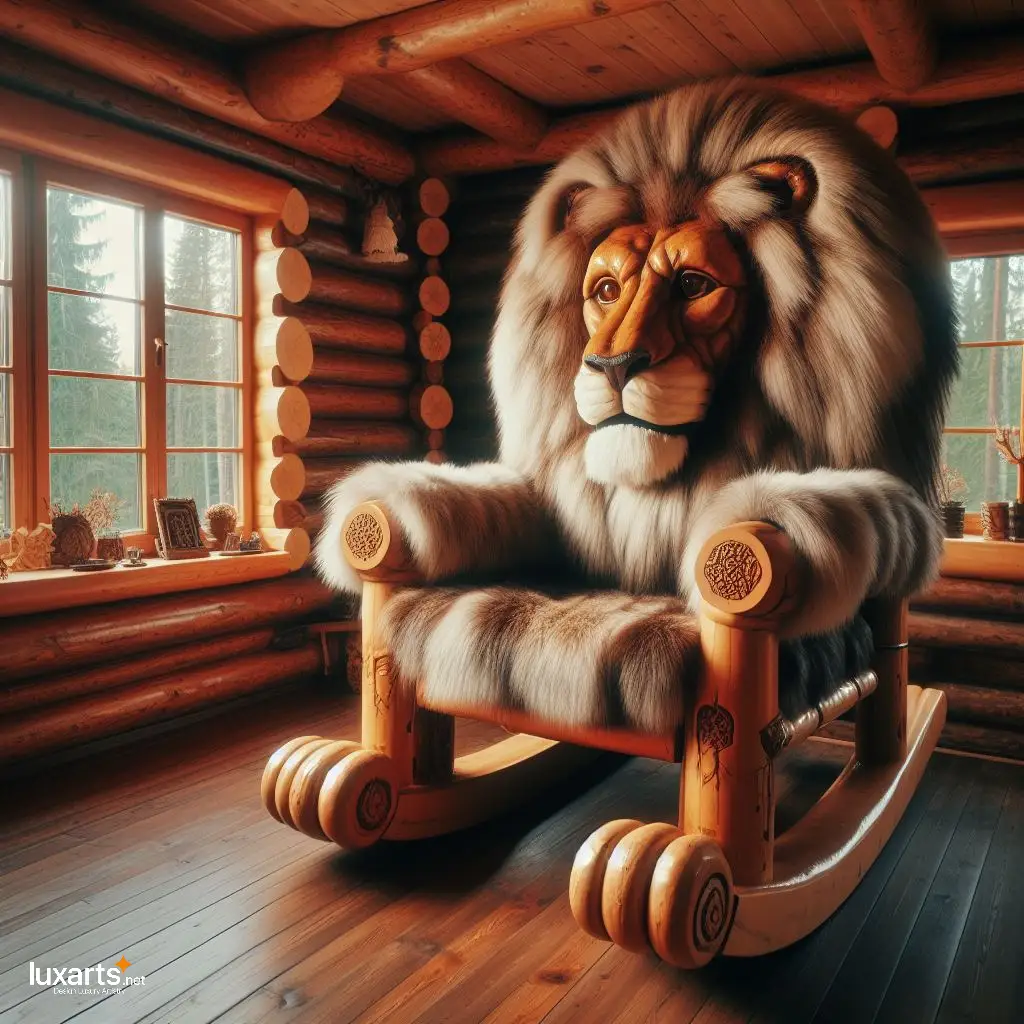 Lion Shaped Rocking Chairs: Roar into Relaxation with Majestic Seating lion shaped rocking chairs 9