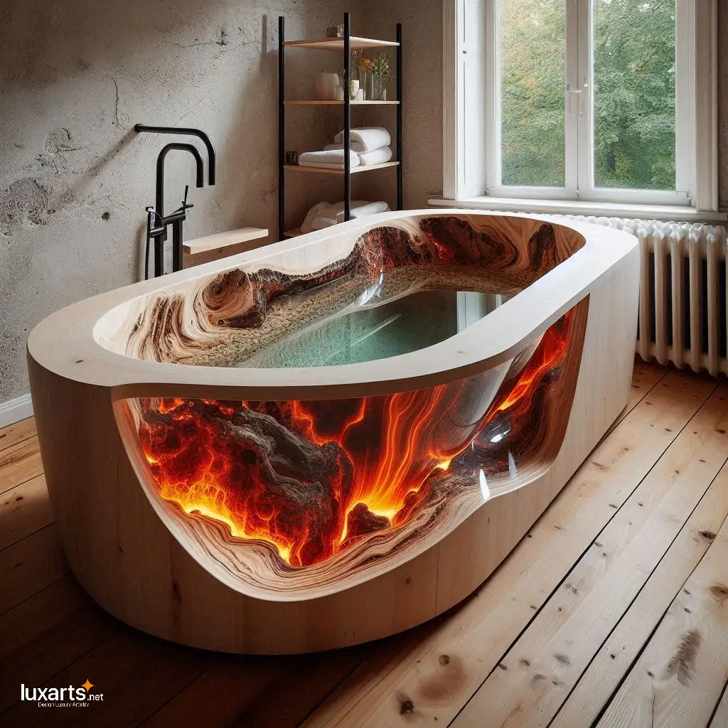 Volcanic Epoxy Bathtub: Luxurious Soaking Inspired by Nature's Fury luxarts volcanic epoxy bathtub 10
