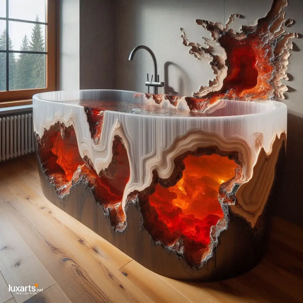Volcanic Epoxy Bathtub: Luxurious Soaking Inspired by Nature's Fury luxarts volcanic epoxy bathtub 2