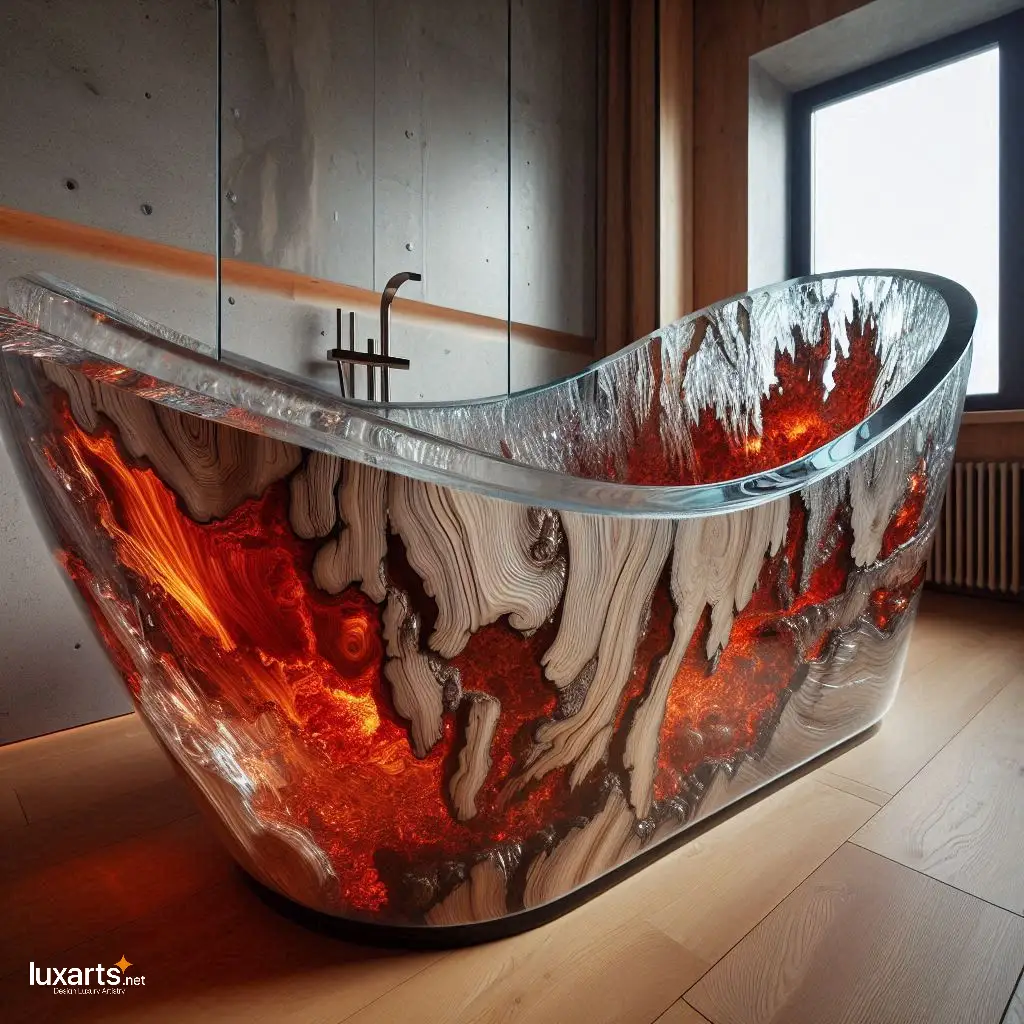 Volcanic Epoxy Bathtub: Luxurious Soaking Inspired by Nature's Fury luxarts volcanic epoxy bathtub 4