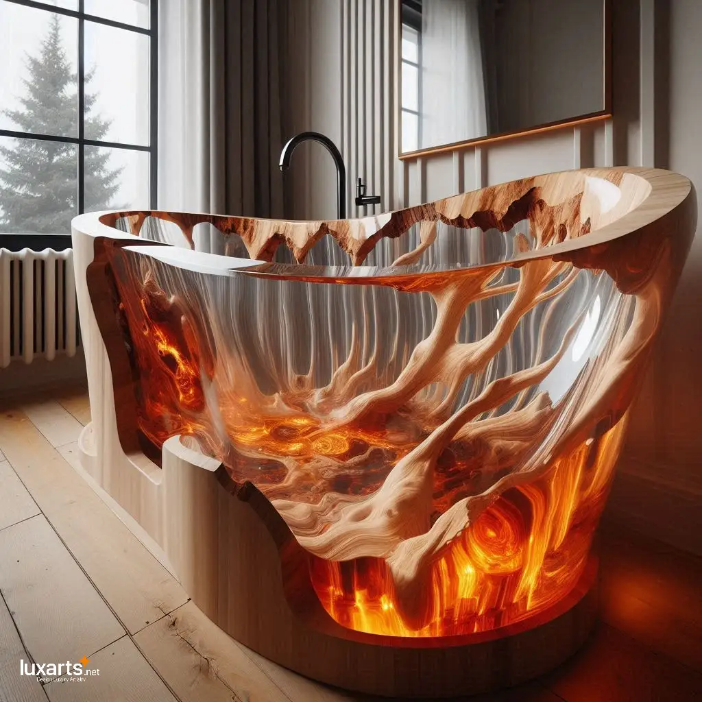 Volcanic Epoxy Bathtub: Luxurious Soaking Inspired by Nature's Fury luxarts volcanic epoxy bathtub 5