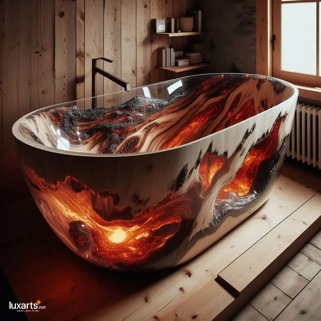 Volcanic Epoxy Bathtub: Luxurious Soaking Inspired by Nature's Fury luxarts volcanic epoxy bathtub 6