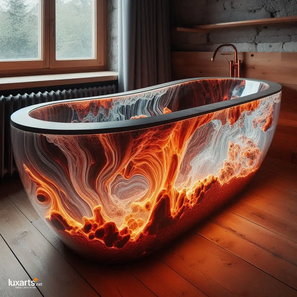Volcanic Epoxy Bathtub: Luxurious Soaking Inspired by Nature's Fury luxarts volcanic epoxy bathtub 7