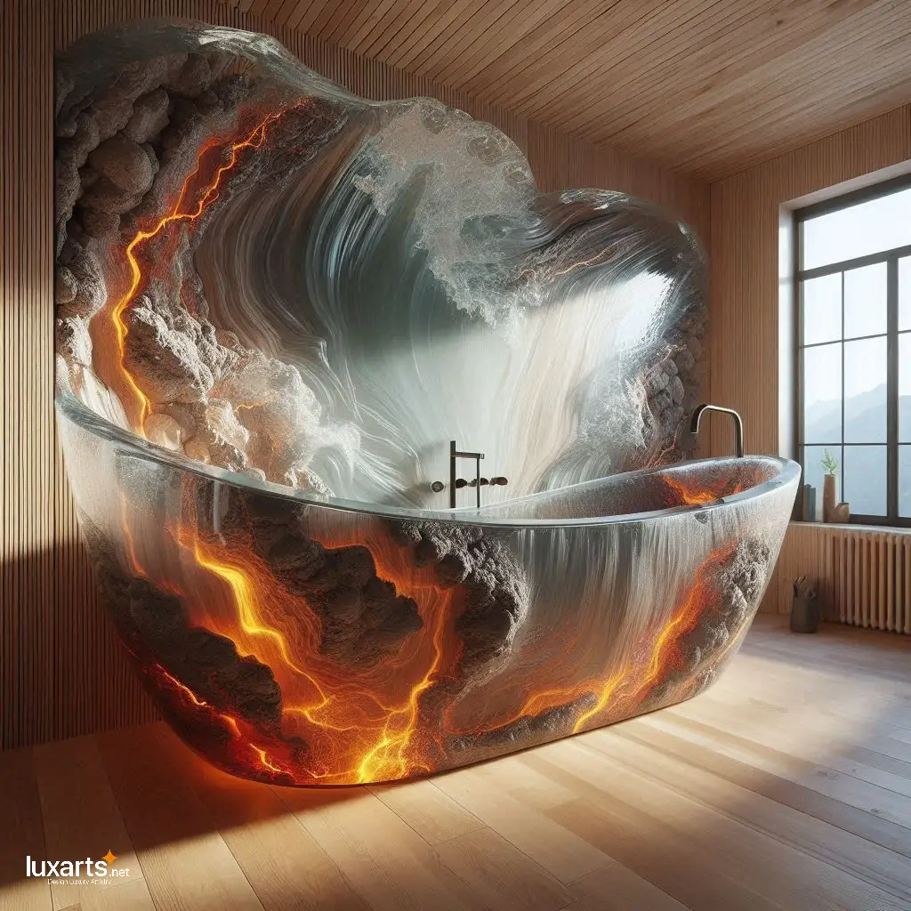Volcanic Epoxy Bathtub: Luxurious Soaking Inspired by Nature's Fury luxarts volcanic epoxy bathtub 8