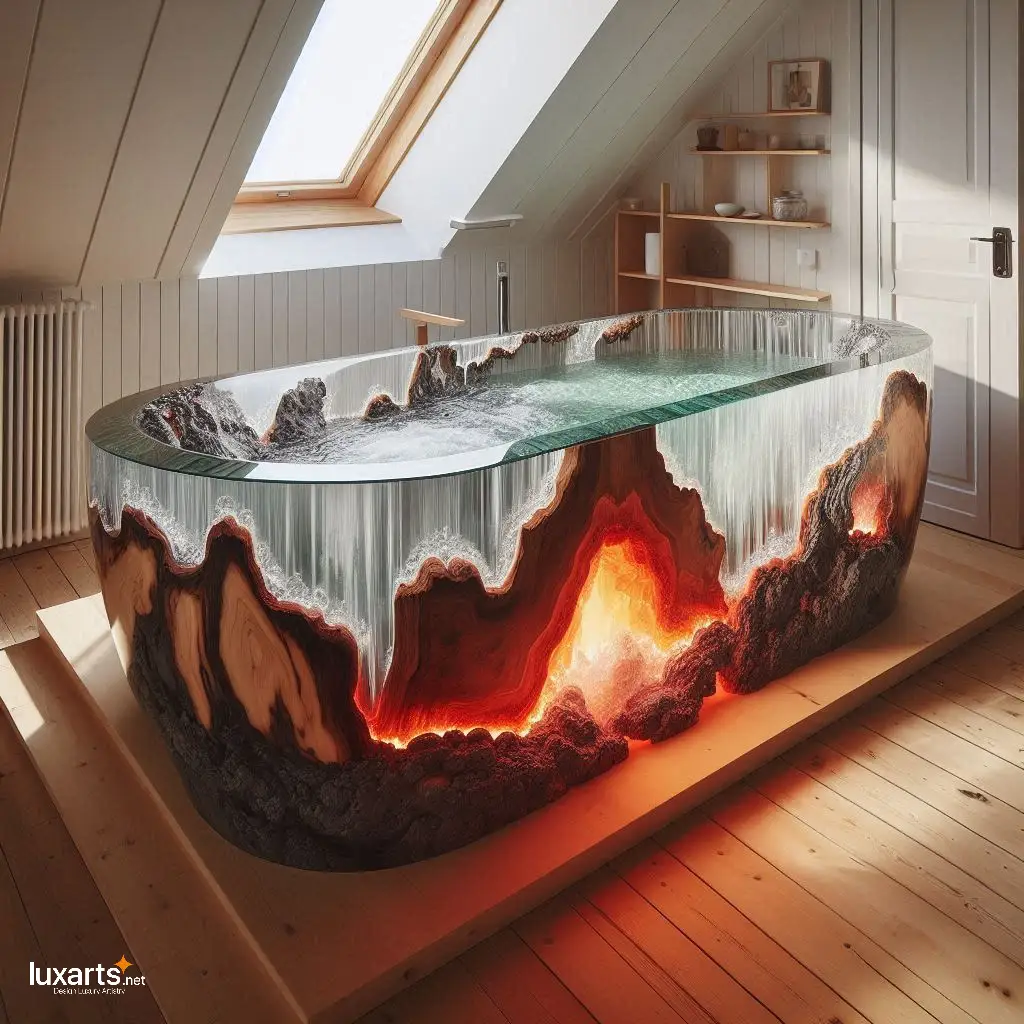 Volcanic Epoxy Bathtub: Luxurious Soaking Inspired by Nature's Fury luxarts volcanic epoxy bathtub 9