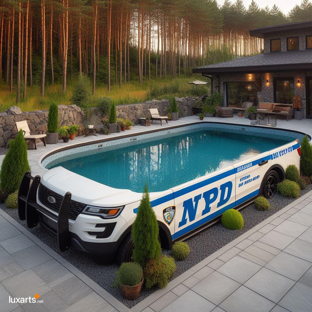 Make a Splash with an Iconic Design: The NYPD Car-Shaped Swimming Pool nypd car shaped swimming pool 1