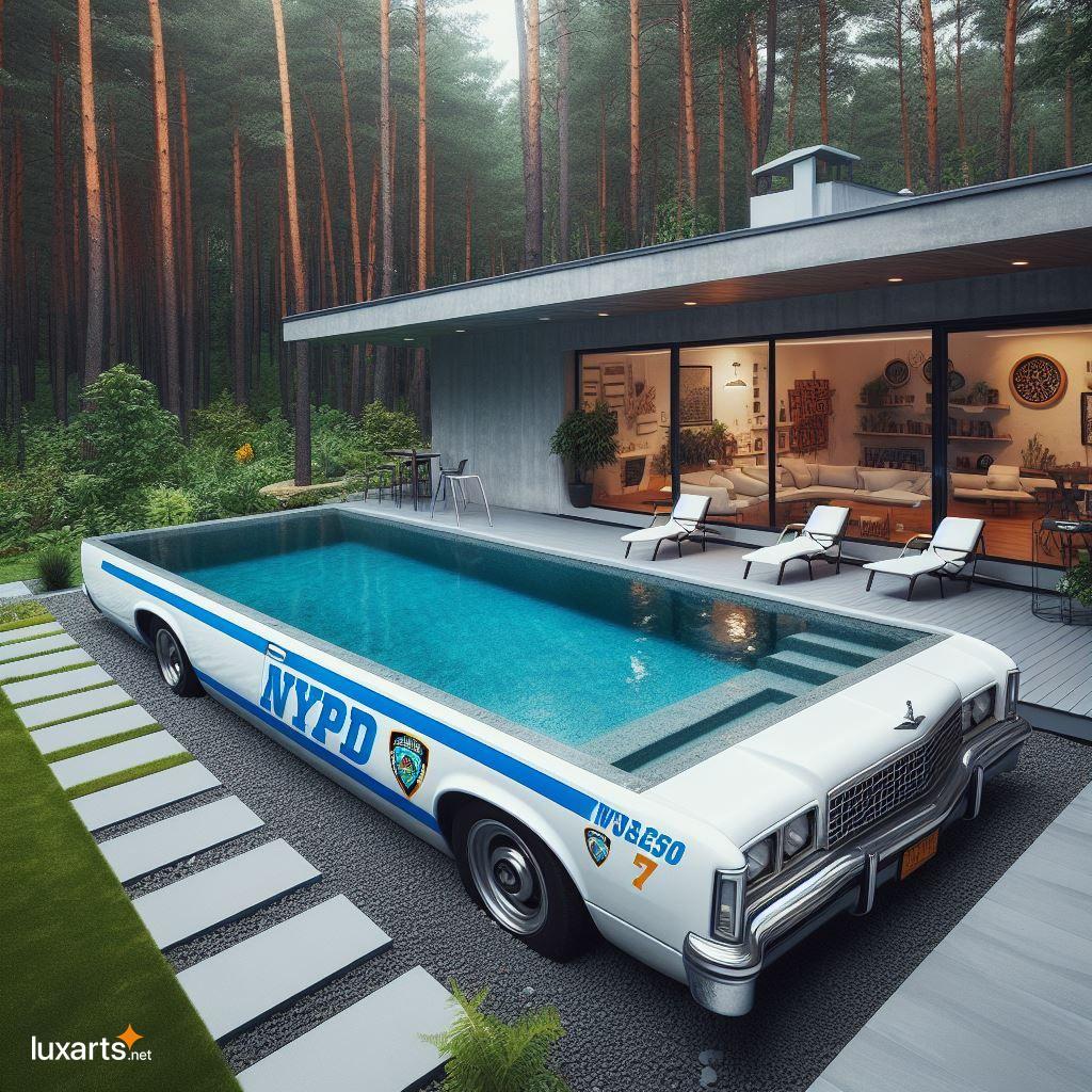 Make a Splash with an Iconic Design: The NYPD Car-Shaped Swimming Pool nypd car shaped swimming pool 7
