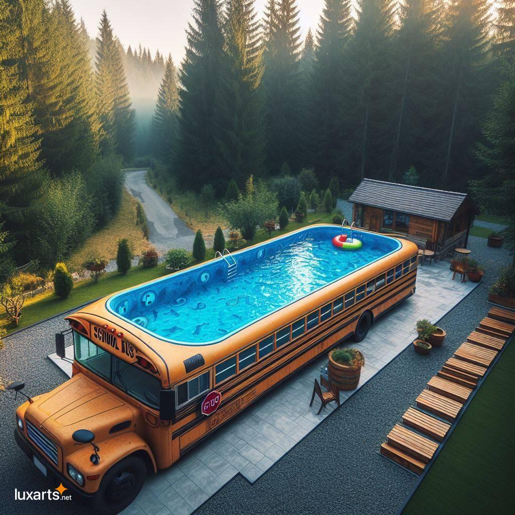 Elevate Your Backyard with a Unique and Creative School Bus Pool school bus shaped backyard swimming pool 10